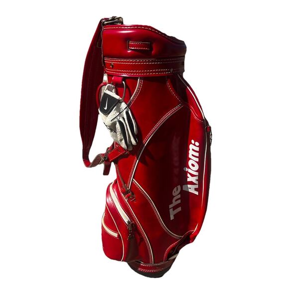 Vintage The Axiom Golf Bag Red Leather Palmer ProGroup Hot-Z USA Made Rare - Picture 8 of 9